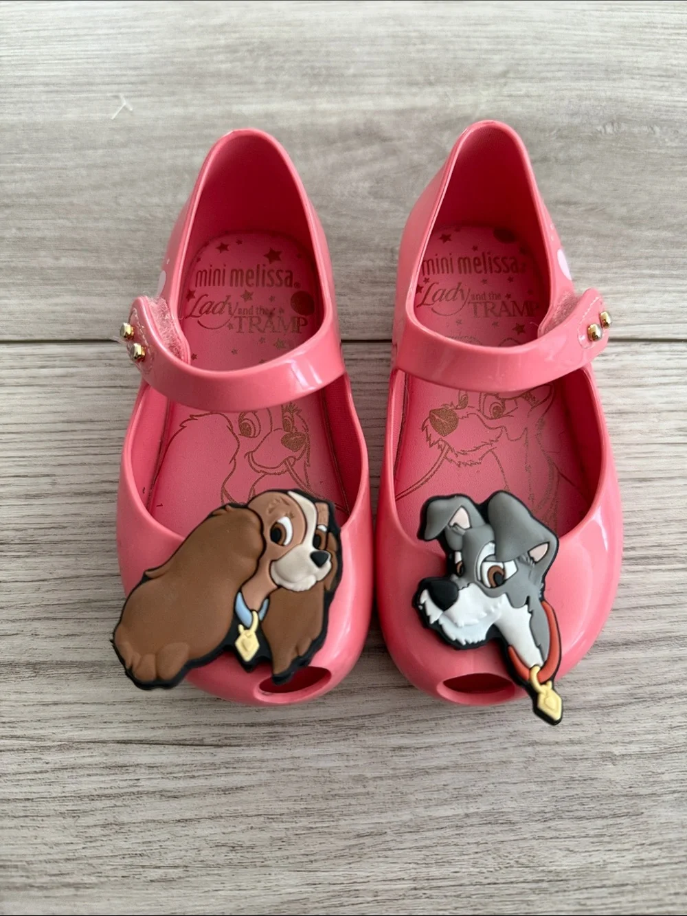 Mini Melissa Lady and the Tramp jelly shoes pink 3D character 7 Toddler